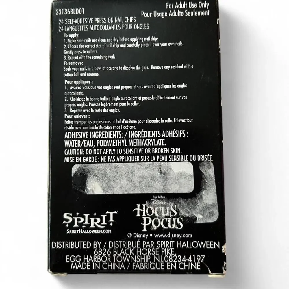 Spirit Halloween Disney Hocus Pocus Press On Embellished Nails Glam SpookySeason